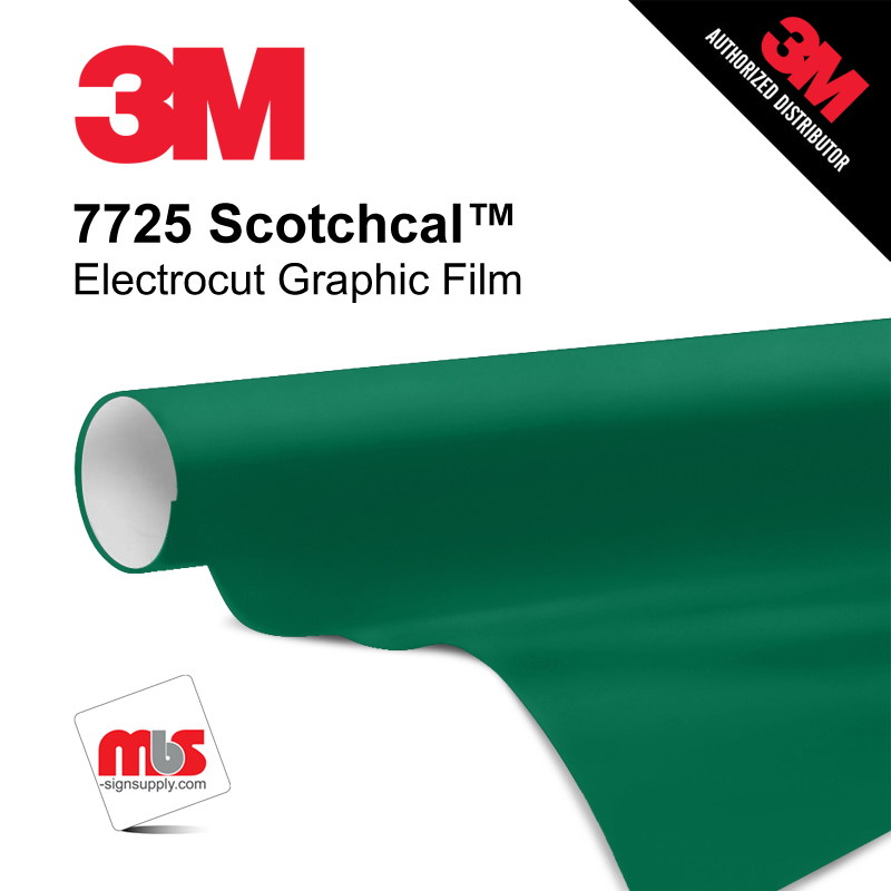 24'' x 10 Yards 3M™ 7725 Scotchcal™ ElectroCut™ Gloss Dark Green 8 year Unpunched 2 Mil Cast Graphic Vinyl Film (Color Code 056)