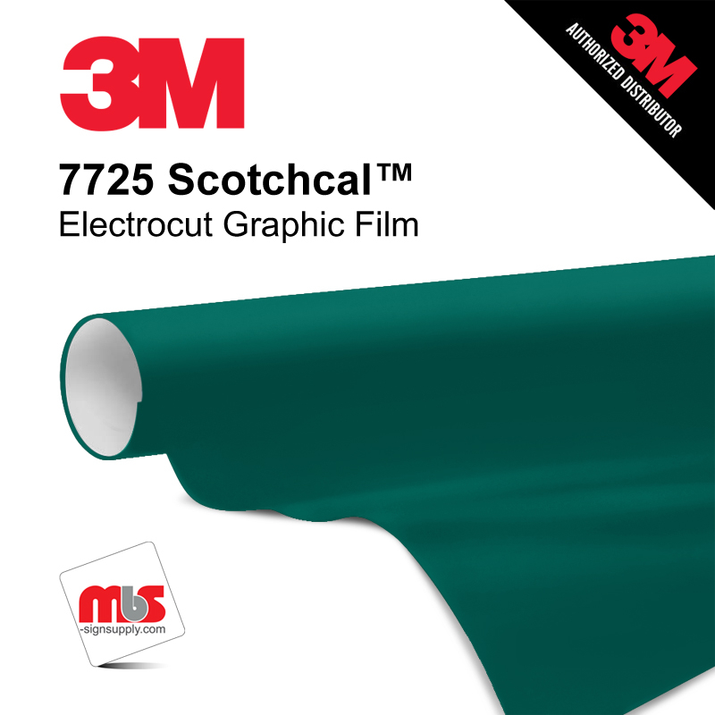 24'' x 10 Yards 3M™ 7725 Scotchcal™ ElectroCut™ Gloss Forest Green 8 year Unpunched 2 Mil Cast Graphic Vinyl Film (Color Code 066)