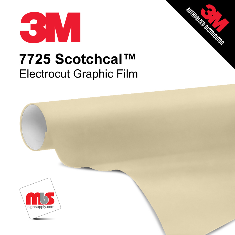 15'' x 10 Yards 3M™ 7725 Scotchcal™ ElectroCut™ Gloss Beige 8 year Punched 2 Mil Cast Graphic Vinyl Film (Color Code 049)