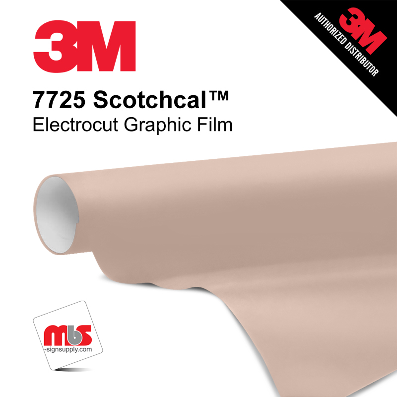 15'' x 10 Yards 3M™ 7725 Scotchcal™ ElectroCut™ Gloss Sandstone 8 year Punched 2 Mil Cast Graphic Vinyl Film (Color Code 089)