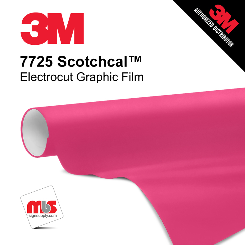 15'' x 10 Yards 3M™ 7725 Scotchcal™ ElectroCut™ Gloss Magenta 8 year Punched 2 Mil Cast Graphic Vinyl Film (Color Code 103)