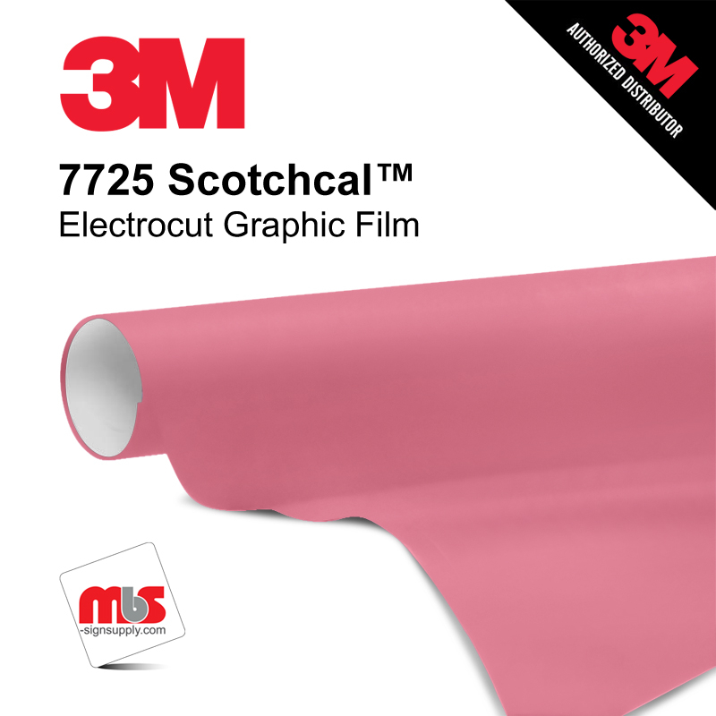 15'' x 10 Yards 3M™ 7725 Scotchcal™ ElectroCut™ Gloss Mauve 8 year Punched 2 Mil Cast Graphic Vinyl Film (Color Code 193)