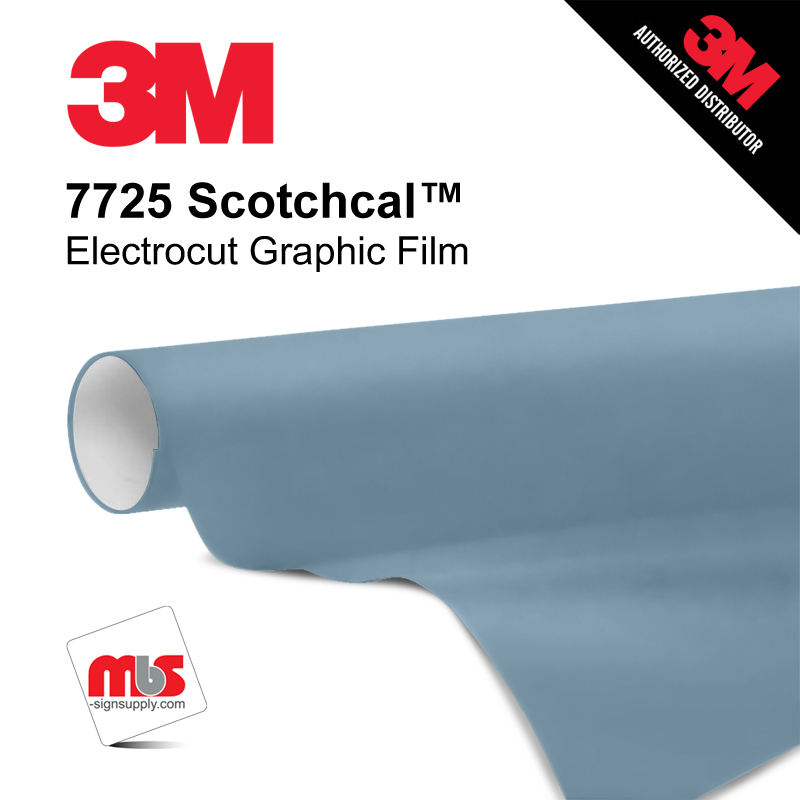 15'' x 50 Yards 3M™ 7725 Scotchcal™ ElectroCut™ Gloss Wedgewood Blue 8 year Punched 2 Mil Cast Graphic Vinyl Film (Color Code 187)