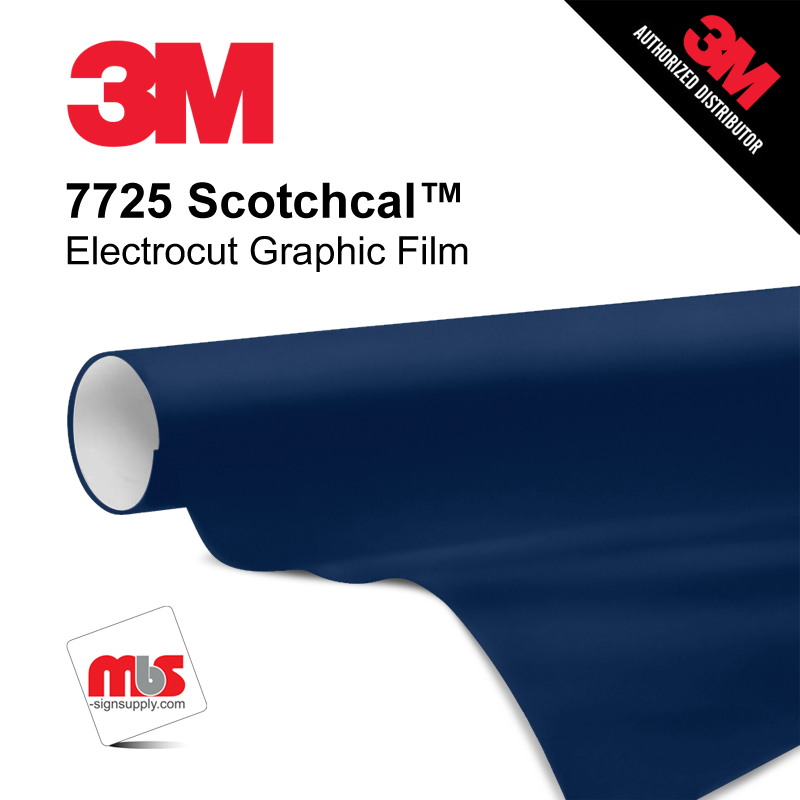 15'' x 50 Yards 3M™ 7725 Scotchcal™ ElectroCut™ Gloss Light Navy 8 year Punched 2 Mil Cast Graphic Vinyl Film (Color Code 197)