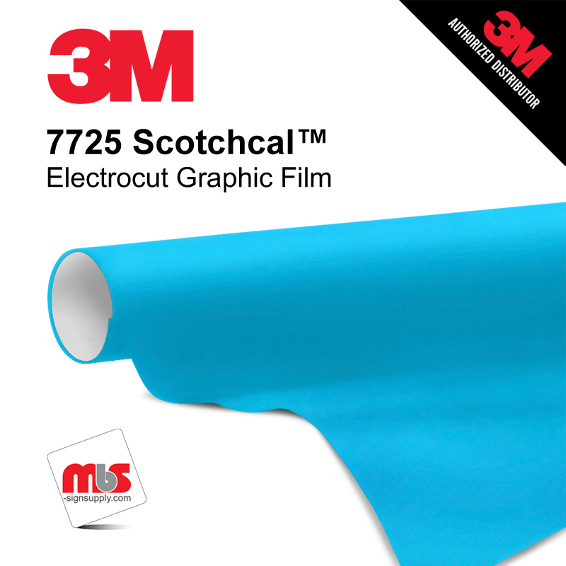 15'' x 50 Yards 3M™ 7725 Scotchcal™ ElectroCut™ Gloss Bermuda Blue 8 year Punched 2 Mil Cast Graphic Vinyl Film (Color Code 357)