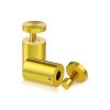 1'' Diameter X 1-1/2''  Barrel Length, Aluminum Gold Anodized Finish. Easy Fasten Adjustable Edge Grip Standoff (For Inside Use Only)