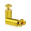 1'' Diameter X 2''  Barrel Length, Aluminum Gold Anodized Finish. Easy Fasten Adjustable Edge Grip Standoff (For Inside Use Only)