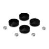 Set of 4 Screw Cover, Diameter: 7/8'', Aluminum Black Anodized Finish, (Indoor or Outdoor Use)