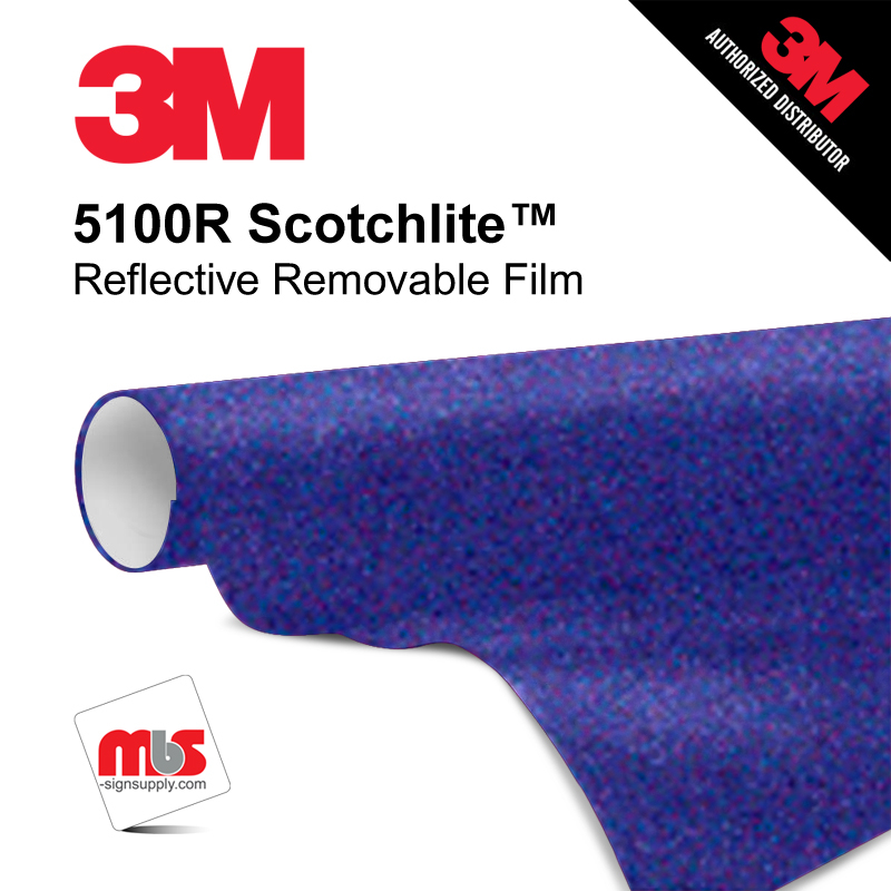 24'' x 50 Yards 3M™ 5100R Scotchlite™ Gloss Royal Purple 7 year Unpunched 7 Mil Graphic Vinyl Film (Color Code 074)