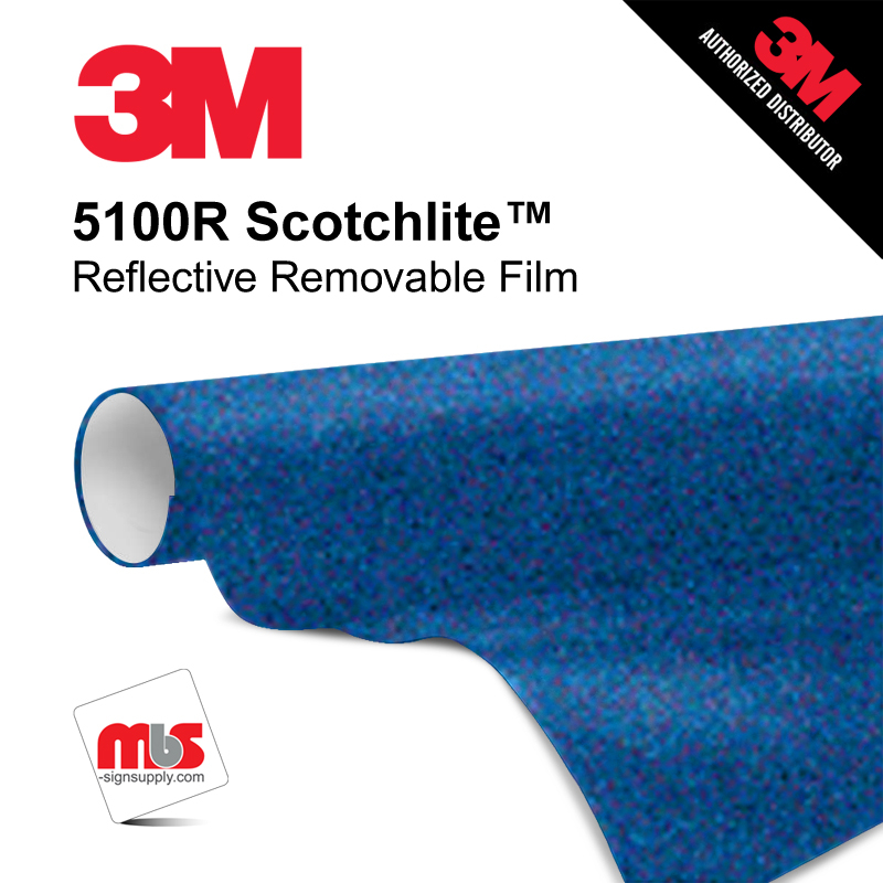 30'' x 50 Yards 3M™ 5100R Scotchlite™ Gloss Blue 7 year Punched 7 Mil Graphic Vinyl Film (Color Code 075)