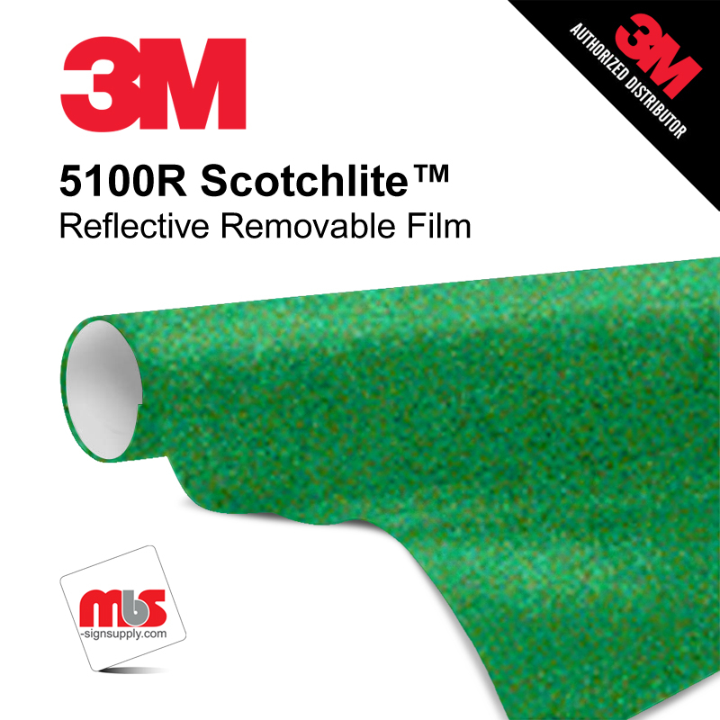 48'' x 50 Yards 3M™ 5100R Scotchlite™ Gloss Light Green 7 year Unpunched 7 Mil Graphic Vinyl Film (Color Code 078)