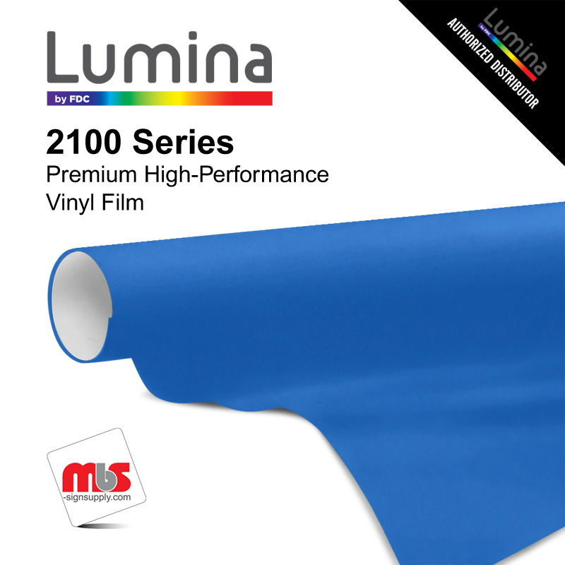 36'' x 10 Yards Lumina® 2100 Gloss Copenhagen Blue 9 Year Unpunched 2 Mil Cast Vinyl Film (Color Code 325)