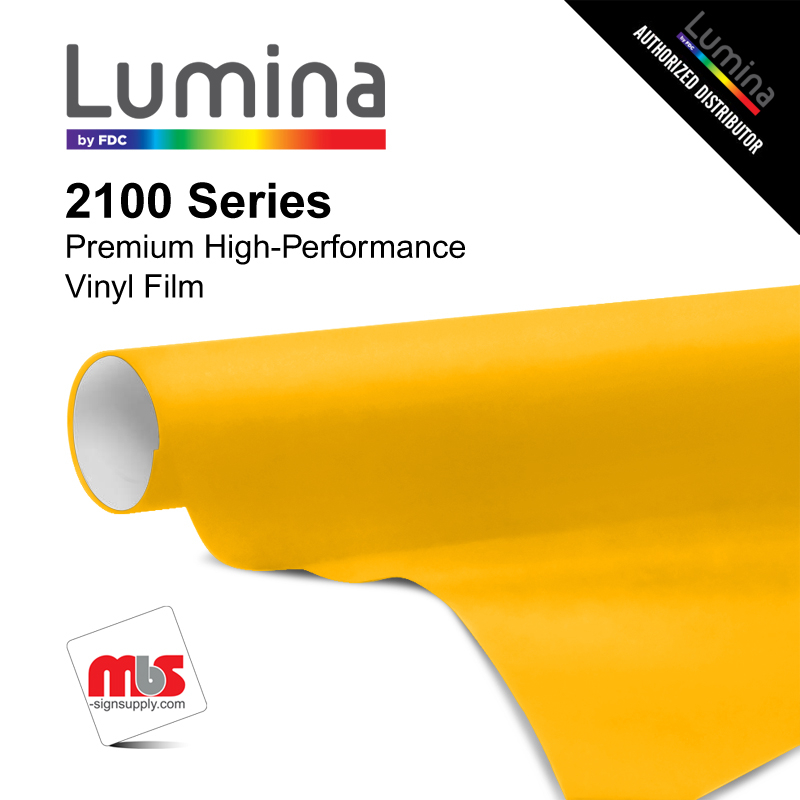 36'' x 50 Yards Lumina® 2100 Gloss Yellow 9 Year Unpunched 2 Mil Cast Vinyl Film (Color Code 306)