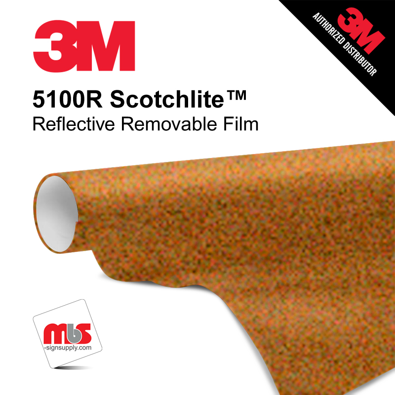 48'' x 50 Yards 3M™ 5100R Scotchlite™ Gloss Rich Gold 7 year Unpunched 7 Mil Graphic Vinyl Film (Color Code 065)