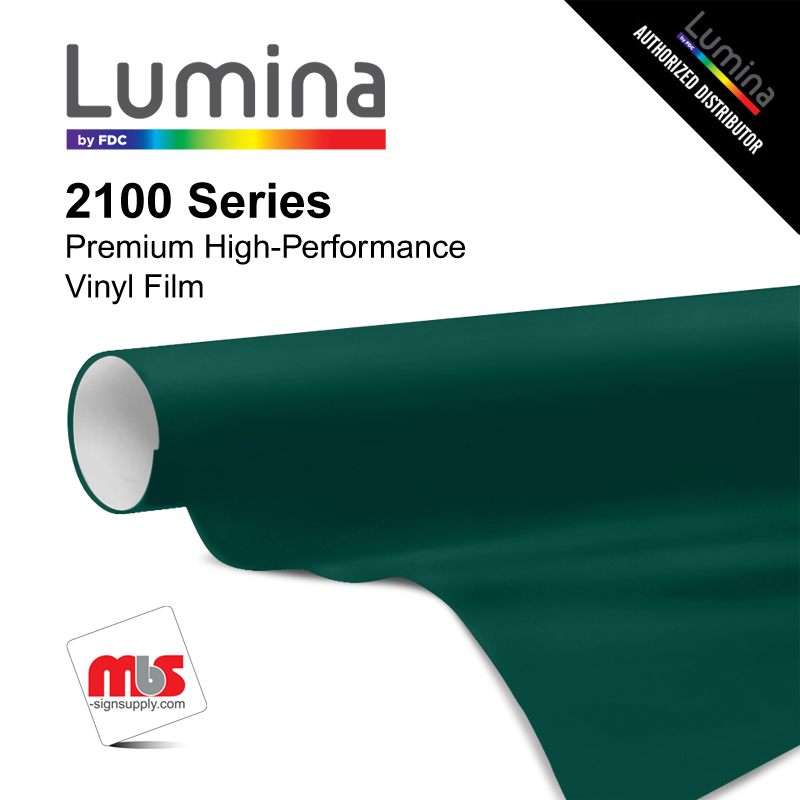 18'' x 10 Yards Lumina® 2100 Gloss Forest Green 9 Year Unpunched 2 Mil Cast Vinyl Film (Color Code 142)