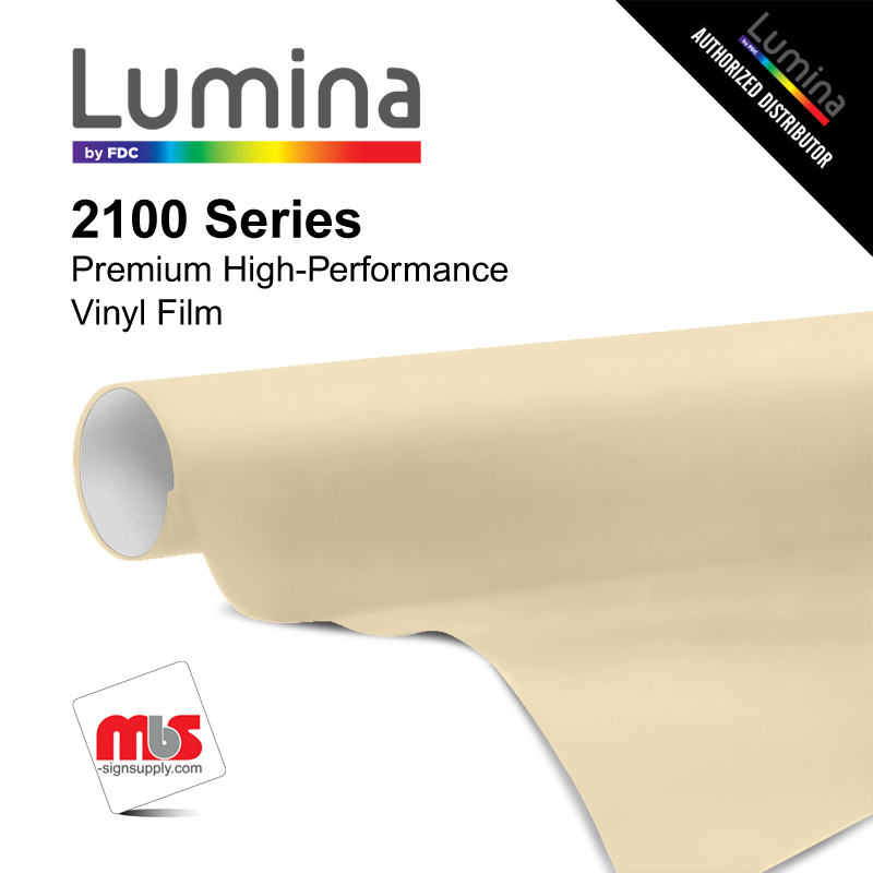 30'' x 10 Yards Lumina® 2100 Gloss Parchment 9 Year Unpunched 2 Mil Cast Vinyl Film (Color Code 418)