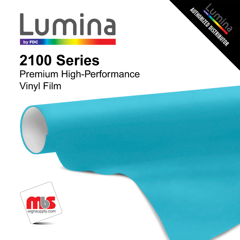 15'' x 50 Yards Lumina® 2100 Gloss Peacock Blue 9 Year Punched 2 Mil Cast Vinyl Film (Color Code 408)