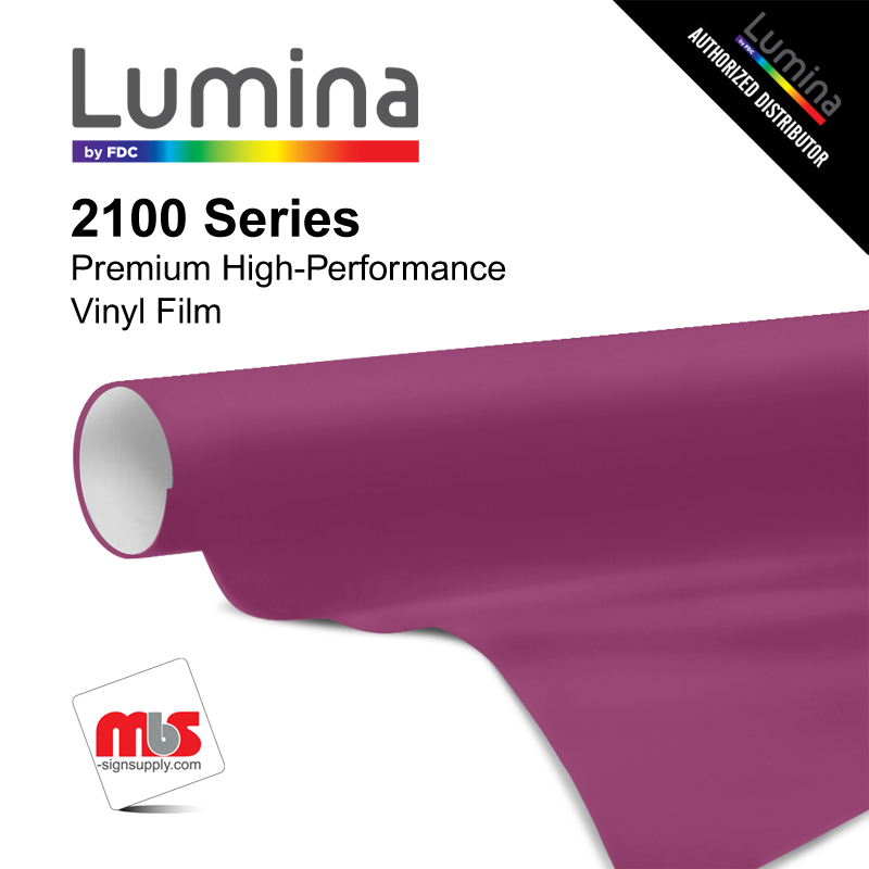 15'' x 50 Yards Lumina® 2100 Gloss Raspberry 9 Year Punched 2 Mil Cast Vinyl Film (Color Code 414)