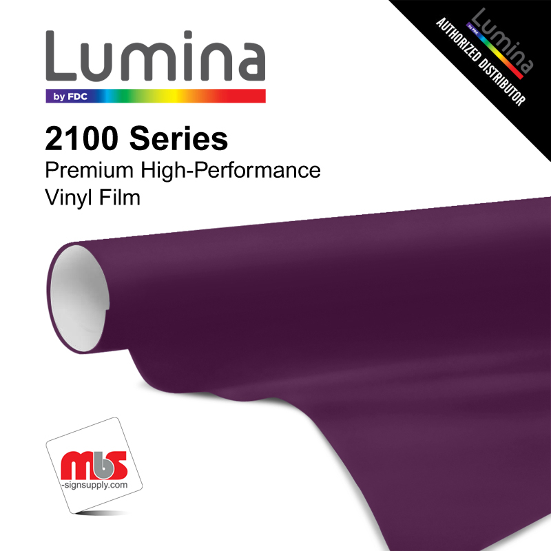 15'' x 50 Yards Lumina® 2100 Gloss Deep Purple 9 Year Punched 2 Mil Cast Vinyl Film (Color Code 337)