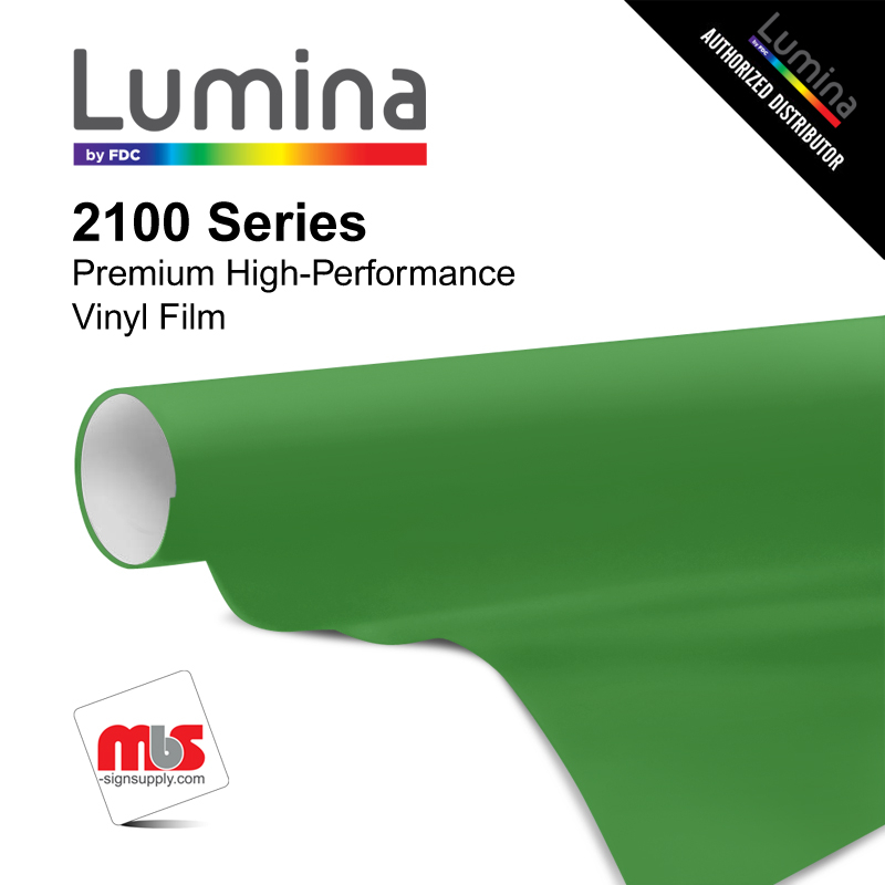 15'' x 50 Yards Lumina® 2100 Gloss Willow Green 9 Year Punched 2 Mil Cast Vinyl Film (Color Code 181)