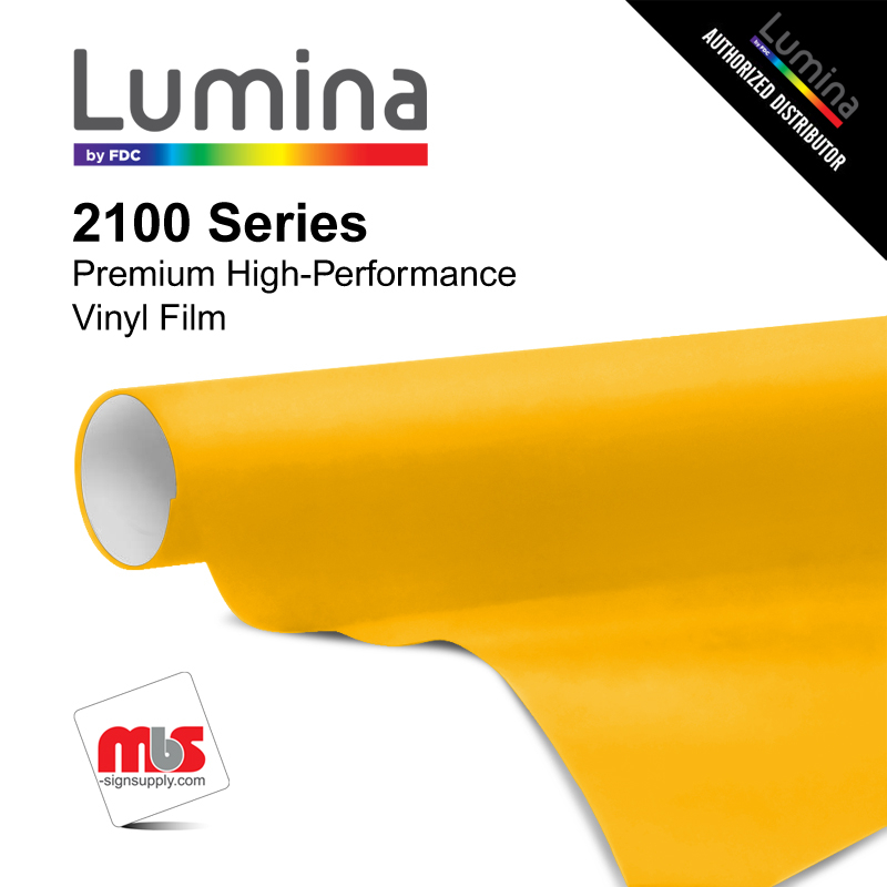 15'' x 50 Yards Lumina® 2100 Gloss Golden Yellow 9 Year Punched 2 Mil Cast Vinyl Film (Color Code 331)