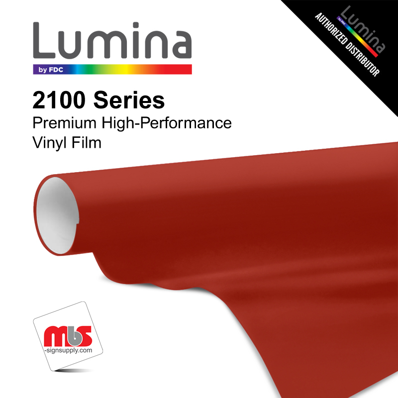 15'' x 50 Yards Lumina® 2100 Gloss Fire Red 9 Year Punched 2 Mil Cast Vinyl Film (Color Code 232)