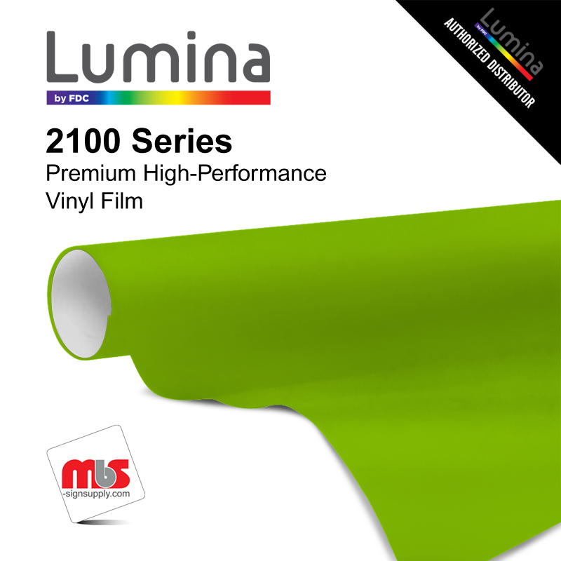 15'' x 50 Yards Lumina® 2100 Gloss Vibrant Green 9 Year Punched 2 Mil Cast Vinyl Film (Color Code 347)