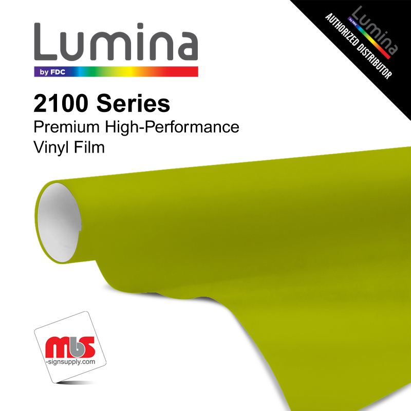 15'' x 50 Yards Lumina® 2100 Gloss Lime Green 9 Year Punched 2 Mil Cast Vinyl Film (Color Code 257)