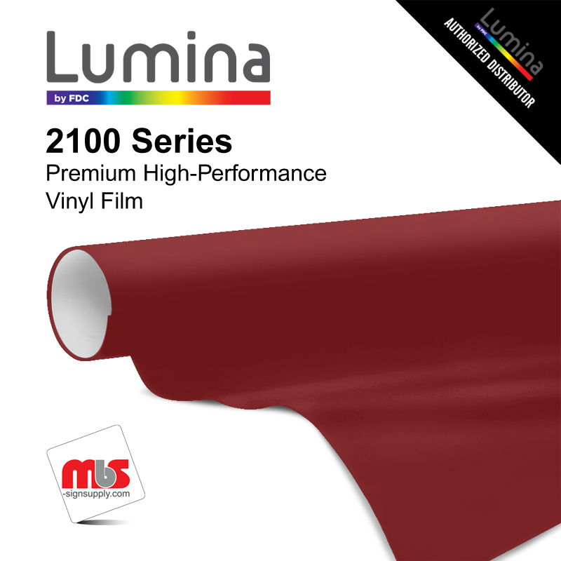 30'' x 10 Yards Lumina® 2100 Gloss Burgundy 9 Year Punched 2 Mil Cast Vinyl Film (Color Code 012)