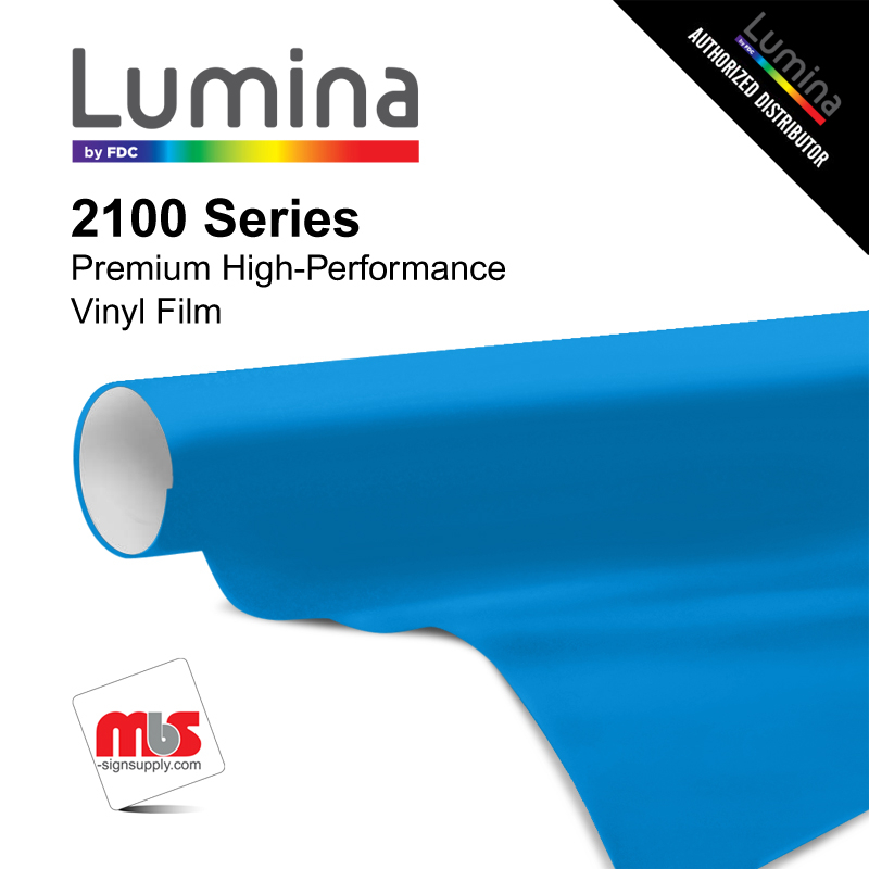 30'' x 10 Yards Lumina® 2100 Gloss Olympic Blue 9 Year Punched 2 Mil Cast Vinyl Film (Color Code 018)