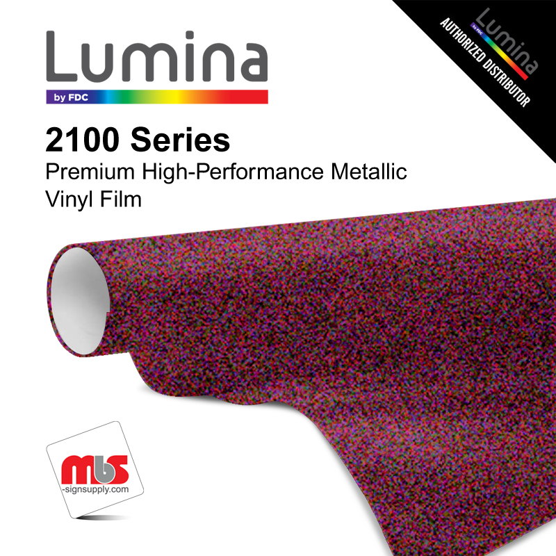 30'' x 10 Yards Lumina® 2100 Metallic Burgundy 9 Year Punched 2 Mil Cast Vinyl Film (Color Code 439)