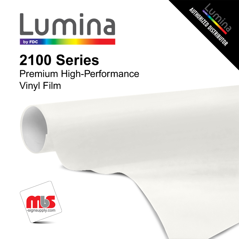 30'' x 10 Yards Lumina® 2100 Matte White 9 Year Punched 2 Mil Cast Vinyl Film (Color Code 049)