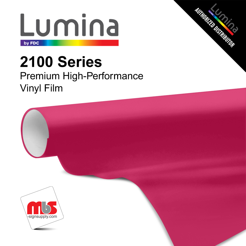 30'' x 10 Yards Lumina® 2100 Gloss Hot Pink 9 Year Punched 2 Mil Cast Vinyl Film (Color Code 056)