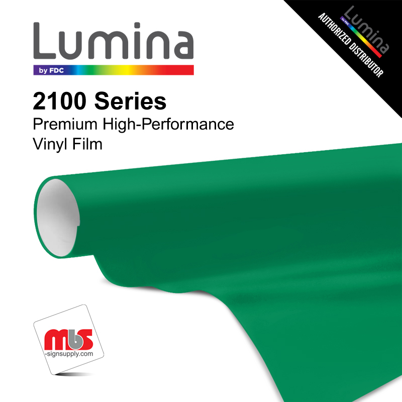 30'' x 10 Yards Lumina® 2100 Gloss Kelly Green 9 Year Punched 2 Mil Cast Vinyl Film (Color Code 061)