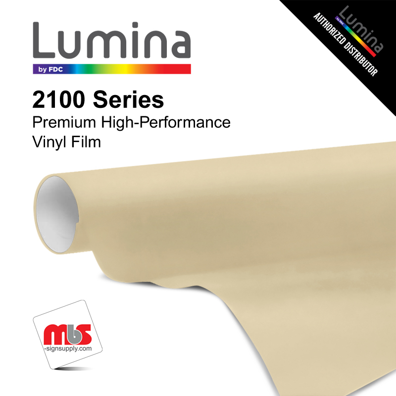 30'' x 10 Yards Lumina® 2100 Gloss Beige 9 Year Punched 2 Mil Cast Vinyl Film (Color Code 068)