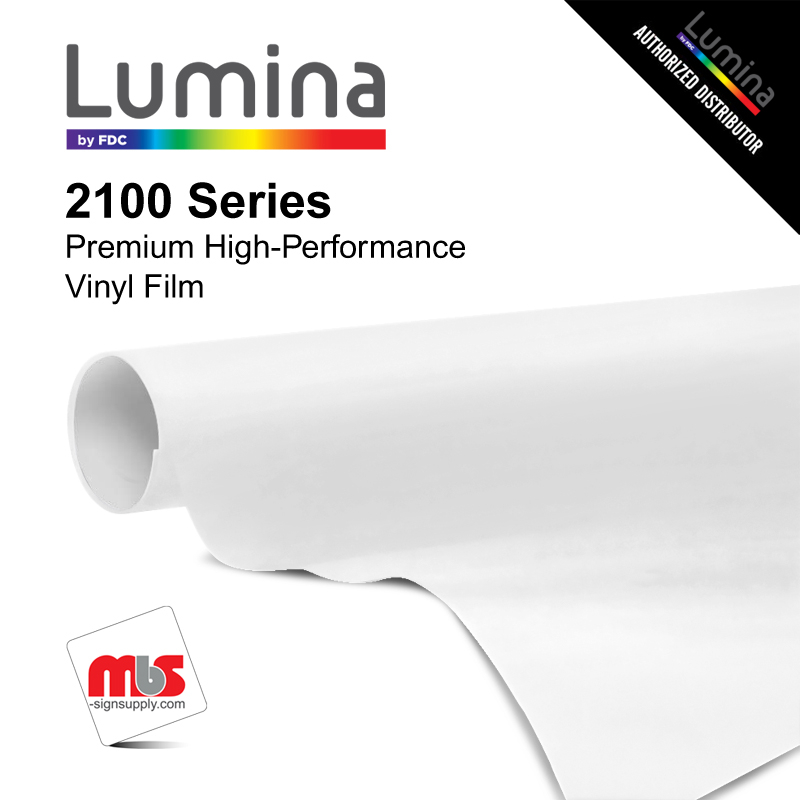 30'' x 10 Yards Lumina® 2100 Gloss Crystal White 9 Year Punched 2 Mil Cast Vinyl Film (Color Code 102)