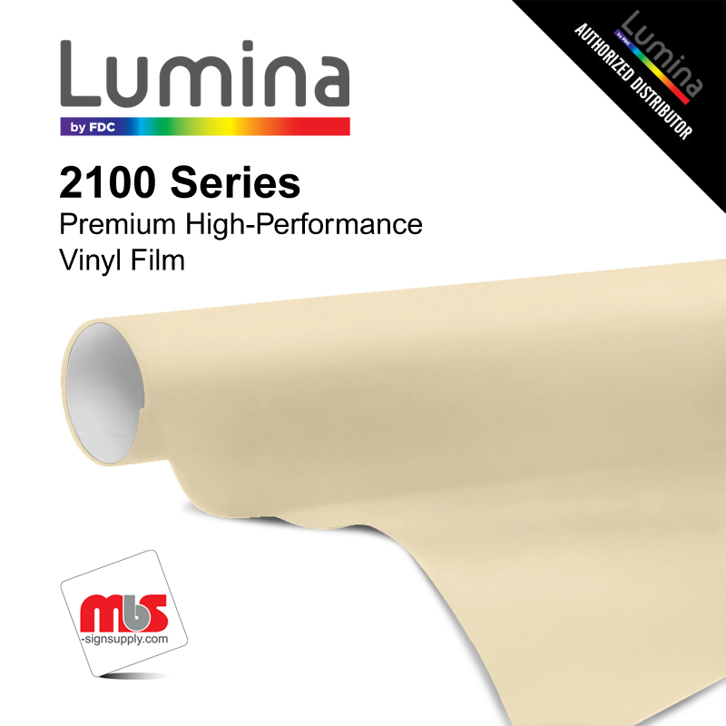 30'' x 10 Yards Lumina® 2100 Gloss Almond 9 Year Punched 2 Mil Cast Vinyl Film (Color Code 107)