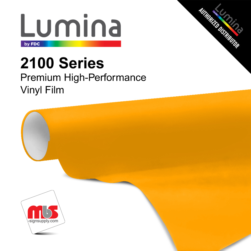 30'' x 10 Yards Lumina® 2100 Gloss Dark Yellow 9 Year Punched 2 Mil Cast Vinyl Film (Color Code 323)