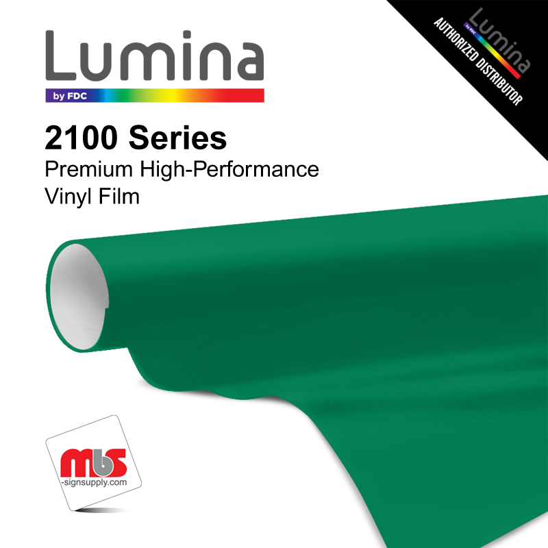 30'' x 10 Yards Lumina® 2100 Gloss Emerald Green 9 Year Punched 2 Mil Cast Vinyl Film (Color Code 126)