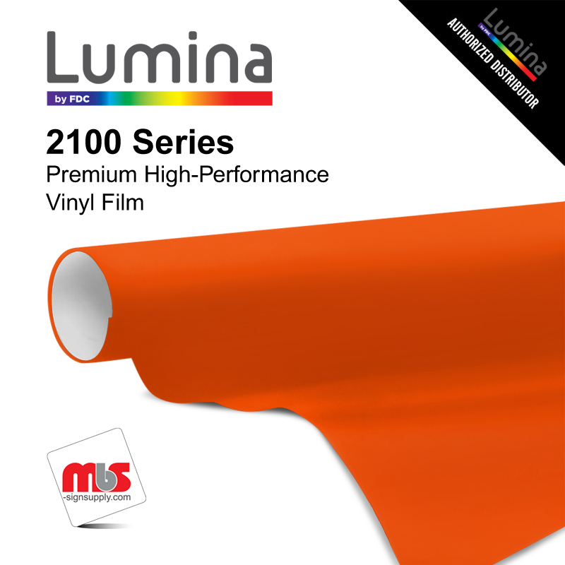 30'' x 10 Yards Lumina® 2100 Gloss Tangerine 9 Year Punched 2 Mil Cast Vinyl Film (Color Code 133)