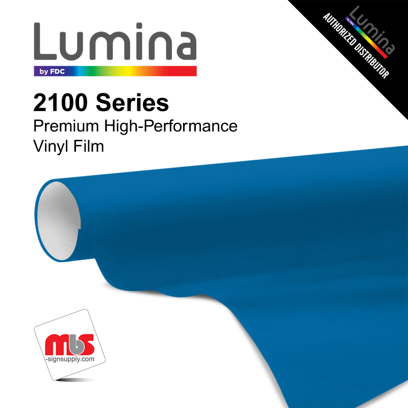 30'' x 10 Yards Lumina® 2100 Gloss Intense Blue 9 Year Punched 2 Mil Cast Vinyl Film (Color Code 140)