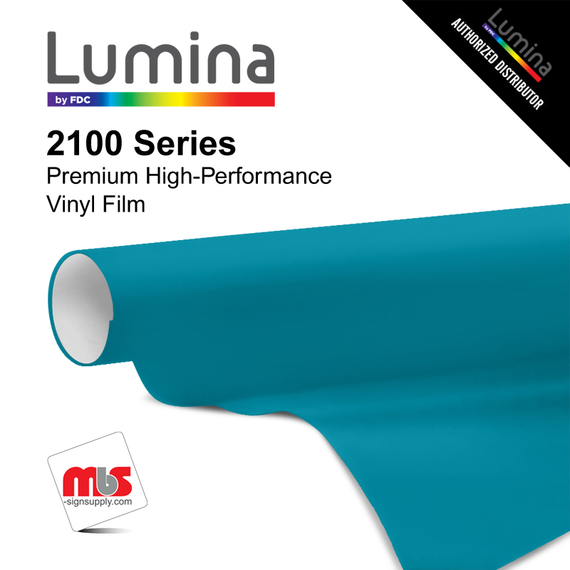 30'' x 10 Yards Lumina® 2100 Gloss Aquamarine 9 Year Punched 2 Mil Cast Vinyl Film (Color Code 246)