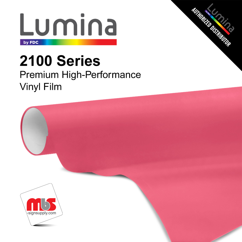 30'' x 50 Yards Lumina® 2100 Gloss Salmon Pink 9 Year Punched 2 Mil Cast Vinyl Film (Color Code 113)