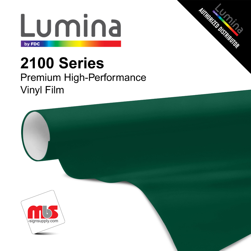 30'' x 50 Yards Lumina® 2100 Gloss Dark Forest Green 9 Year Punched 2 Mil Cast Vinyl Film (Color Code 270)