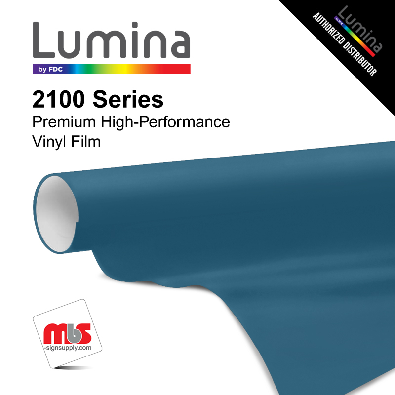 15'' x 10 Yards Lumina® 2100 Gloss Shadow Blue 9 Year Punched 2 Mil Cast Vinyl Film (Color Code 141)