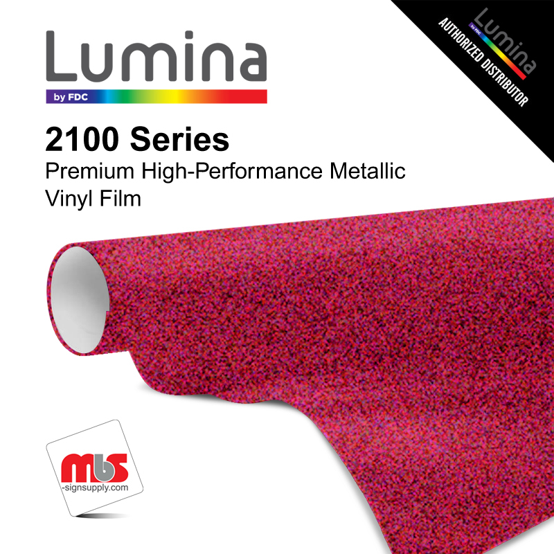 15'' x 50 Yards Lumina® 2100 Metallic Red 9 Year Unpunched 2 Mil Cast Vinyl Film (Color Code 319)