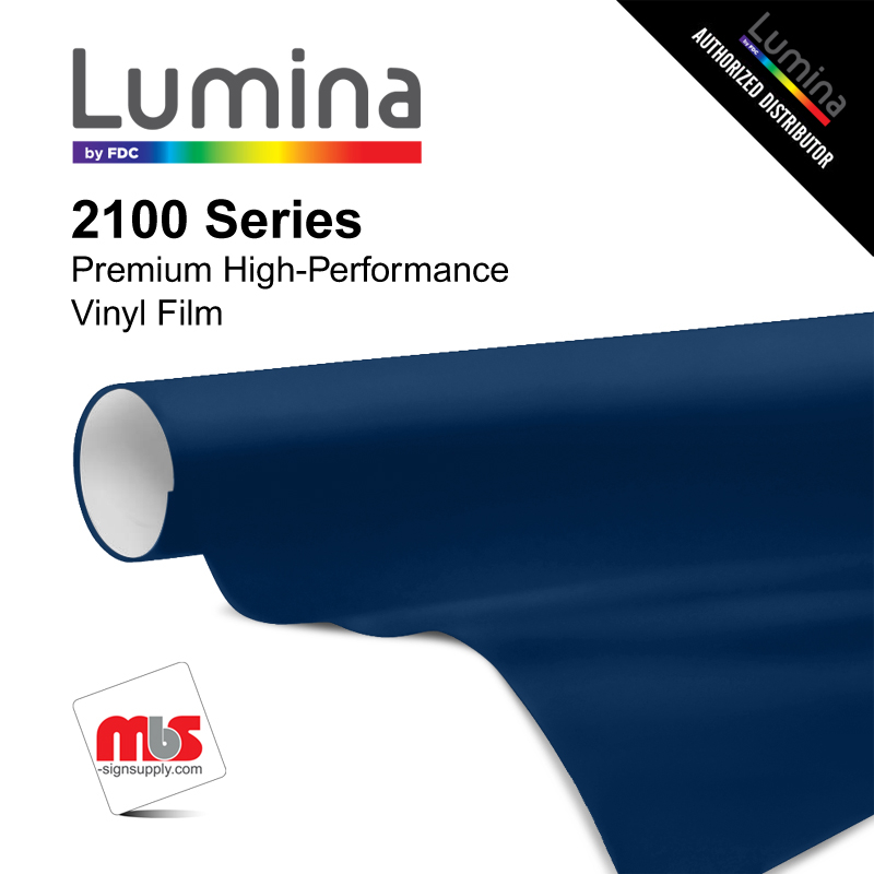 15'' x 50 Yards Lumina® 2100 Gloss Light Navy Blue 9 Year Unpunched 2 Mil Cast Vinyl Film (Color Code 338)