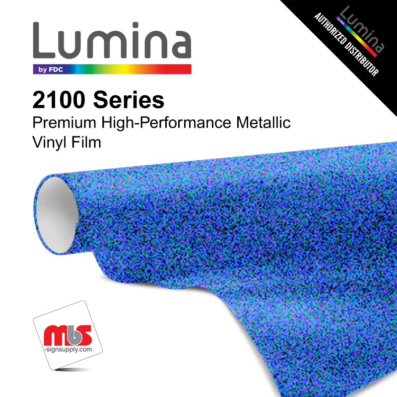 15'' x 50 Yards Lumina® 2100 Metallic Bright Blue 9 Year Unpunched 2 Mil Cast Vinyl Film (Color Code 211)