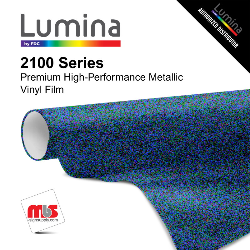 18'' x 10 Yards Lumina® 2100 Metallic Electric Blue 9 Year Unpunched 2 Mil Cast Vinyl Film (Color Code 266)