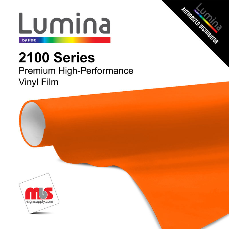 20'' x 50 Yards Lumina® 2100 Gloss Pumpkin Orange 9 Year Unpunched 2 Mil Cast Vinyl Film (Color Code 448)